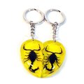 Ed Speldy East ED Speldy East SK2293 Black Scorpion Double Heart Key Chain; Yellow SK2293